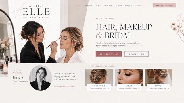 Beauty & bridal — Soft elegance / Image-led website design