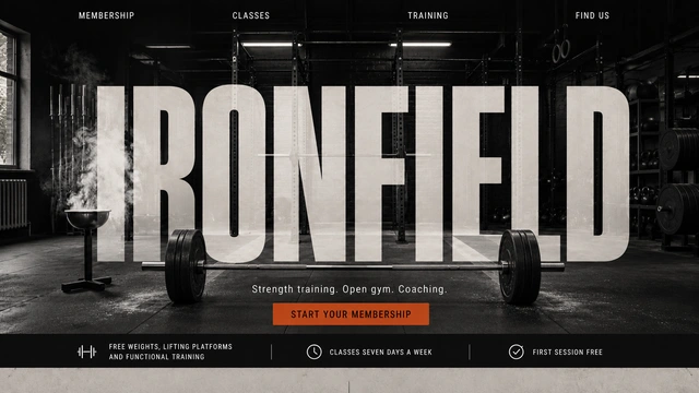 Strength & training — Monochrome impact / Membership-led website design