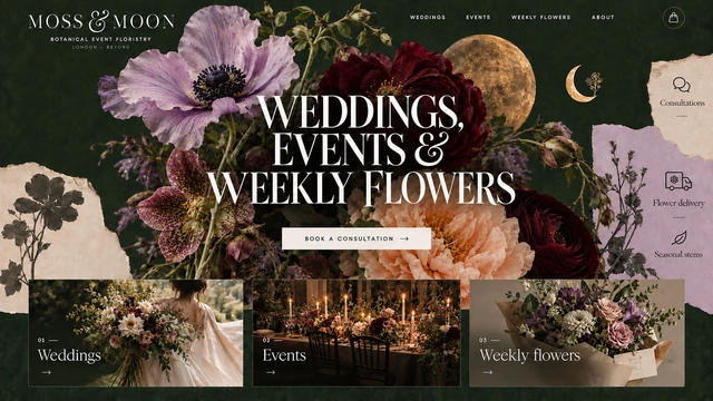 Floral design — Organic layers / Rich natural colour website design