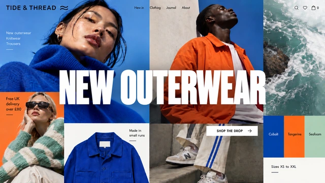 Fashion & outerwear — Campaign imagery / Graphic composition website design