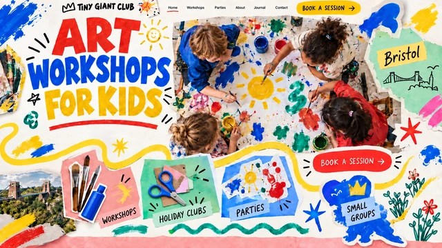Children’s experiences — Expressive illustration / Playful colour website design