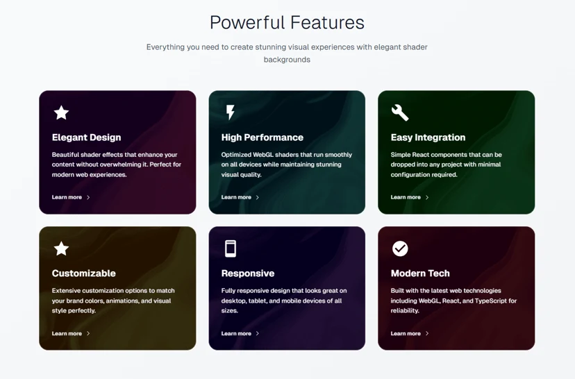 Features, in a new light interface demonstration