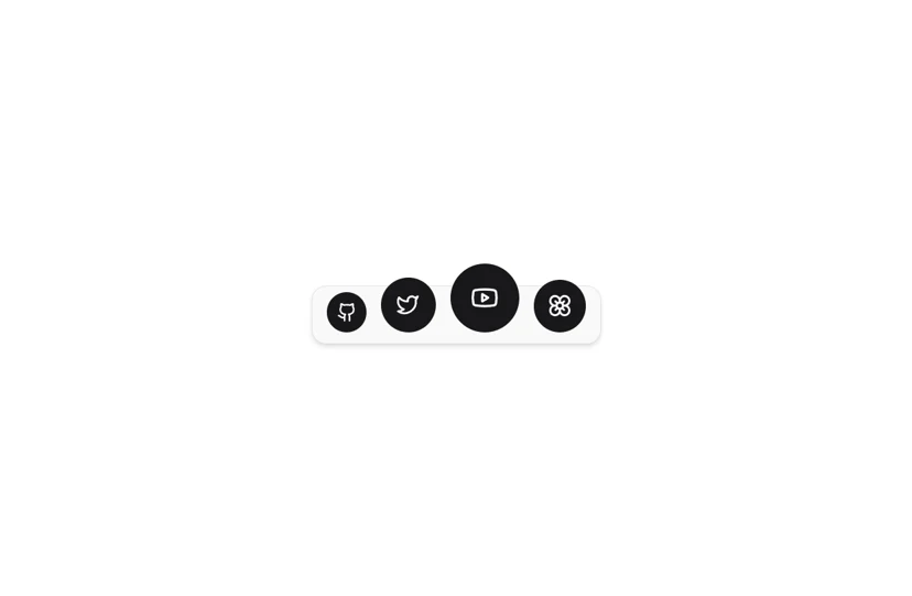 The animated shortcut bar interface demonstration