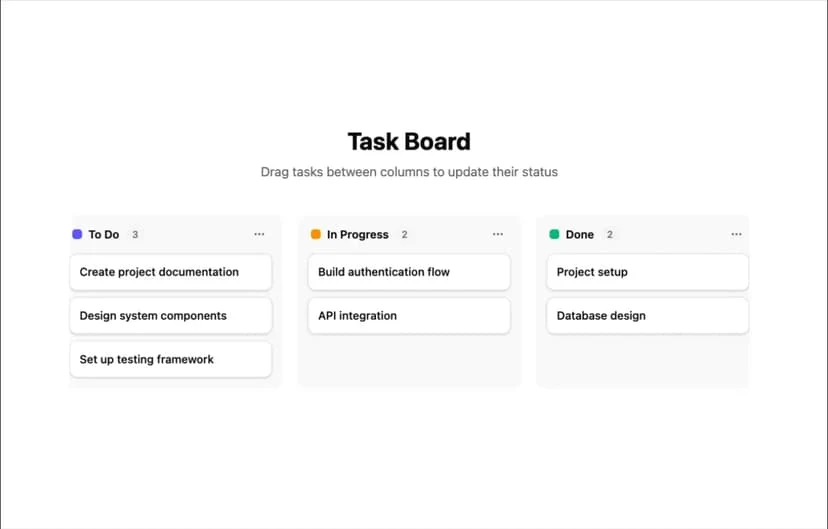 A place for every task interface demonstration