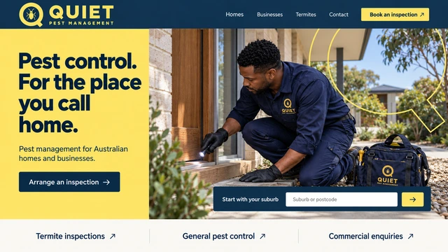 Quiet Australian pest management website design