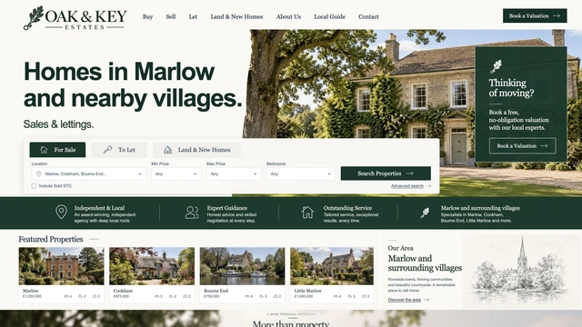Oak & Key Estates — Local character / Property search website design