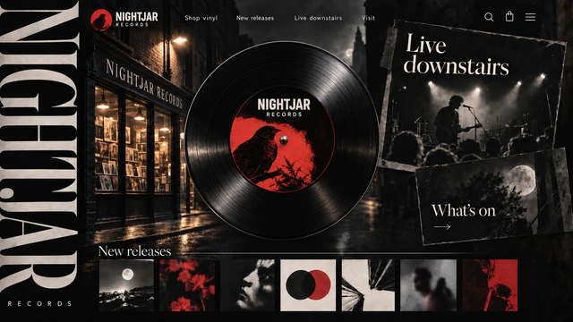 Music & culture — Cinematic imagery / Vinyl culture website design