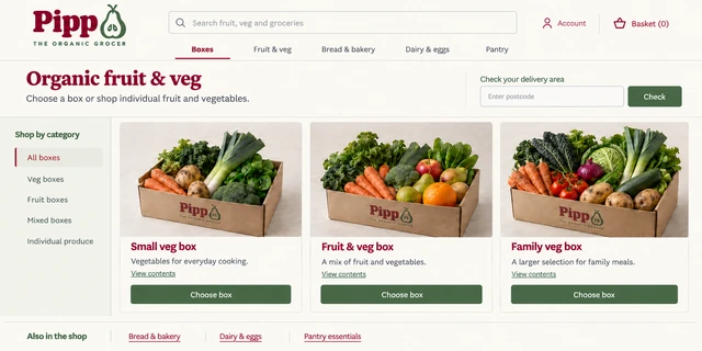 Pipp website design