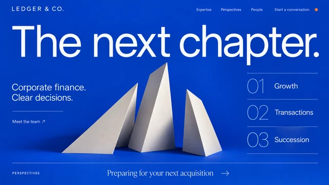 Finance & advisory — Crisp hierarchy / Distinctive colour website design