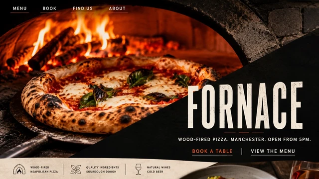 Independent restaurant — Atmospheric imagery / Booking-led website design