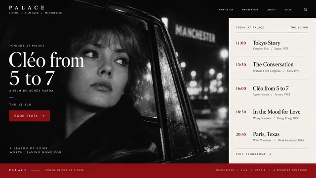 Independent cinema — Cinematic contrast / Cultured type website design